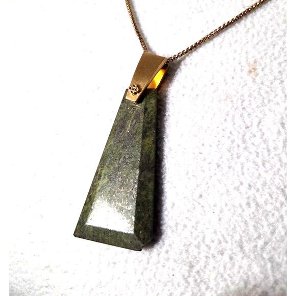 Kendra Scott Gold Tone Green Stone Adjustable Necklace Statement Harlow - Picture 1 of 12
